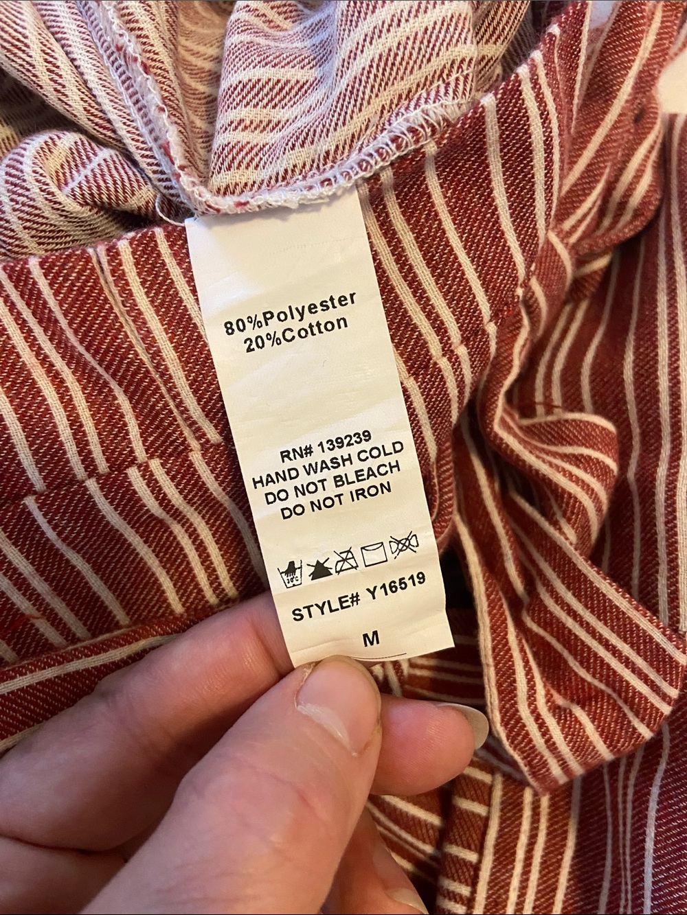 DO+BE Paperbag-Waist Wide-Leg Cropped Pants Rust Red/White Striped Womans M - Picture 5 of 7